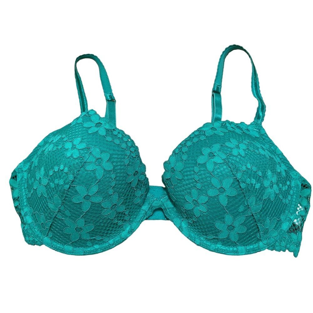 H&M FLORAL LACE PUSH UP BRA Women 36C EUC!